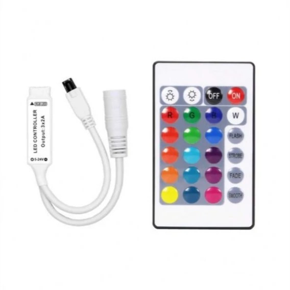 ریموت کنترلر و درایور RGB مادون قرمز 24 کلید