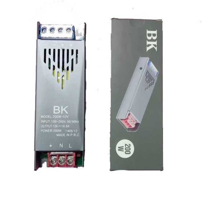 منبع تغذیه سوییچینگ 12 ولت 200 وات اسلیم BK