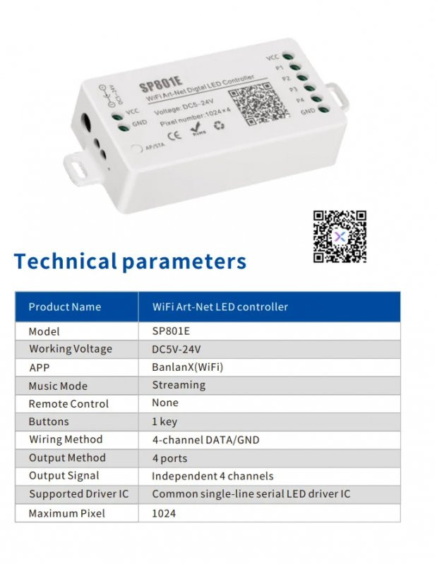 کنترلر دیجیتال ماتریسی SP801E وای فای