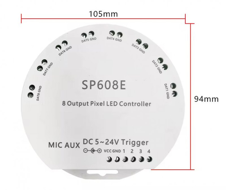 کنترلر دیجیتال SP608E بلوتوثی موزیکال 8Ch
