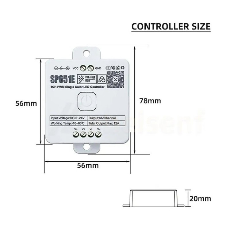 کنترلر دیمر SP651E بلوتوثی و موزیکال