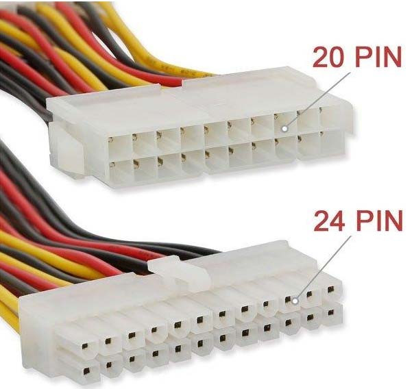 کابل مبدل برق پاور 20 پین به 24 پین